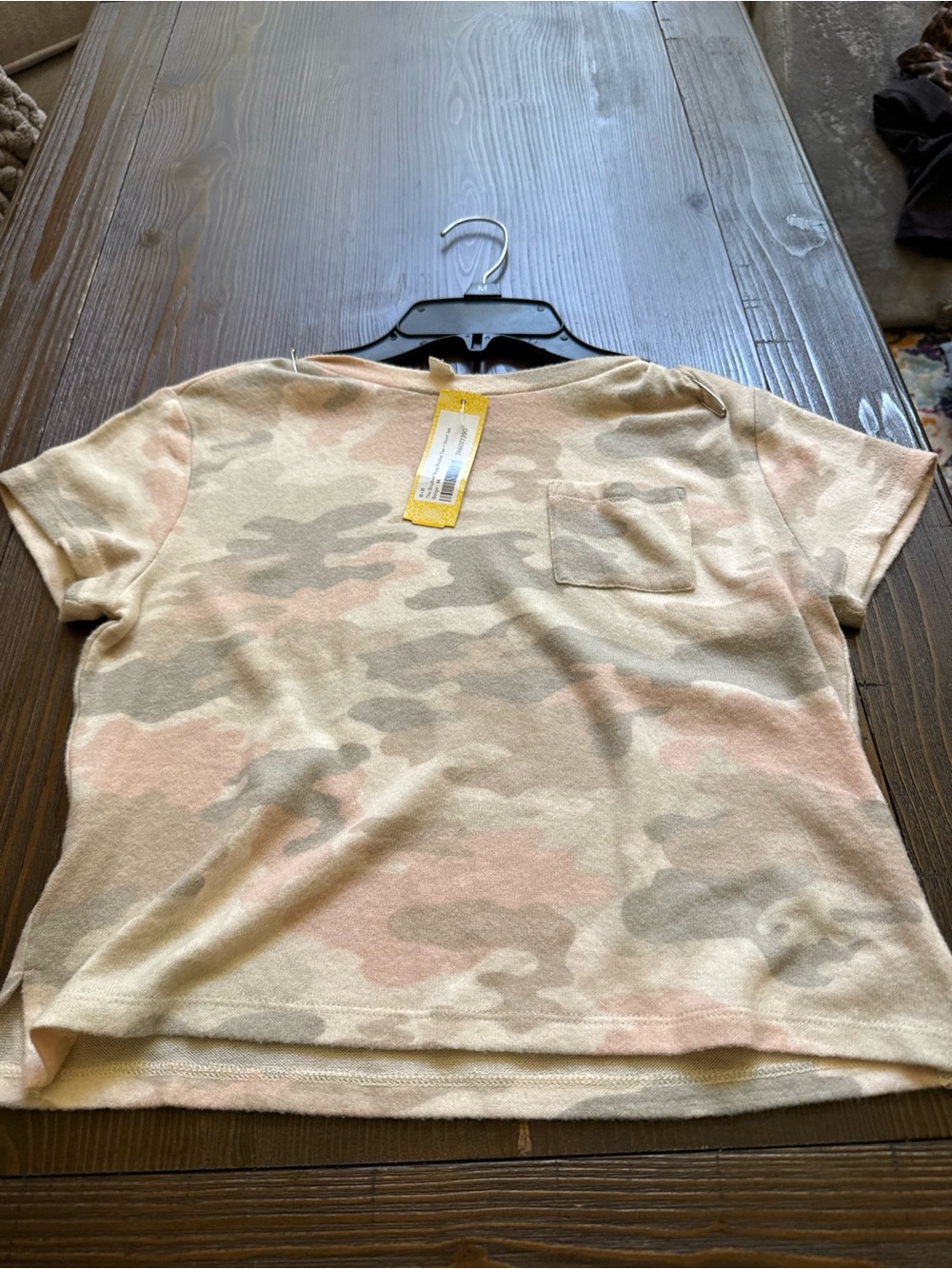 Kids Short Sleeve Camo Tee - Pink & Cream